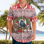 New Zealand Animal Christmas Hawaiian Shirt Maori Inspired Kowhaiwhai Patterns