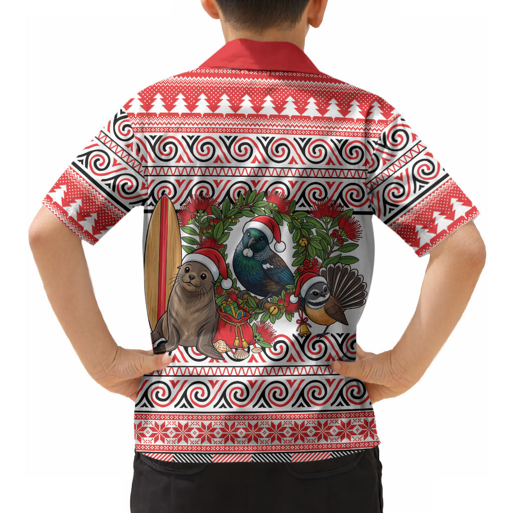 New Zealand Animal Christmas Hawaiian Shirt Maori Inspired Kowhaiwhai Patterns