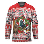 New Zealand Animal Christmas Hockey Jersey Maori Inspired Kowhaiwhai Patterns