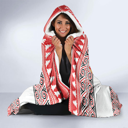 New Zealand Animal Christmas Hooded Blanket Maori Inspired Kowhaiwhai Patterns