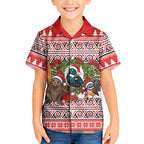 New Zealand Animal Christmas Kid Hawaiian Shirt Maori Inspired Kowhaiwhai Patterns