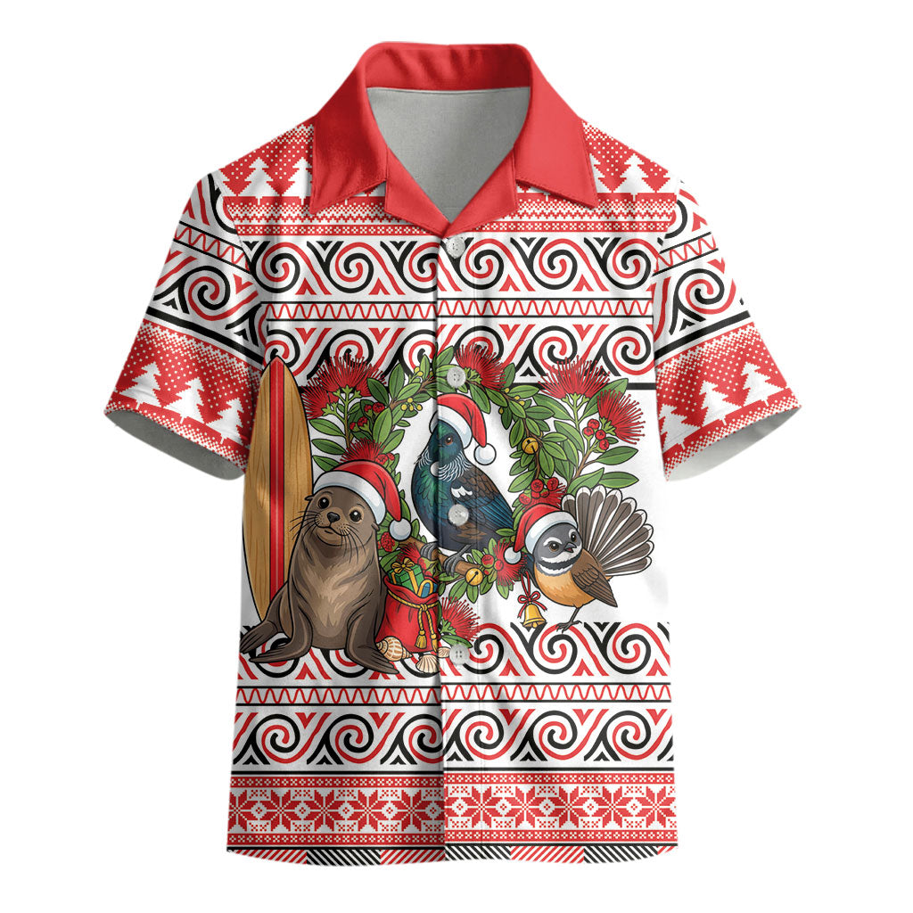New Zealand Animal Christmas Kid Hawaiian Shirt Maori Inspired Kowhaiwhai Patterns