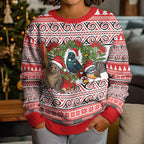 New Zealand Animal Christmas Kid Ugly Christmas Sweater Maori Inspired Kowhaiwhai Patterns