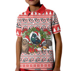 New Zealand Animal Christmas Kid Polo Shirt Maori Inspired Kowhaiwhai Patterns