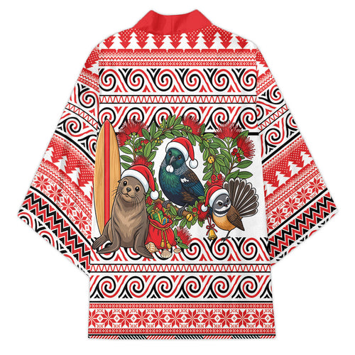 New Zealand Animal Christmas Kimono Maori Inspired Kowhaiwhai Patterns