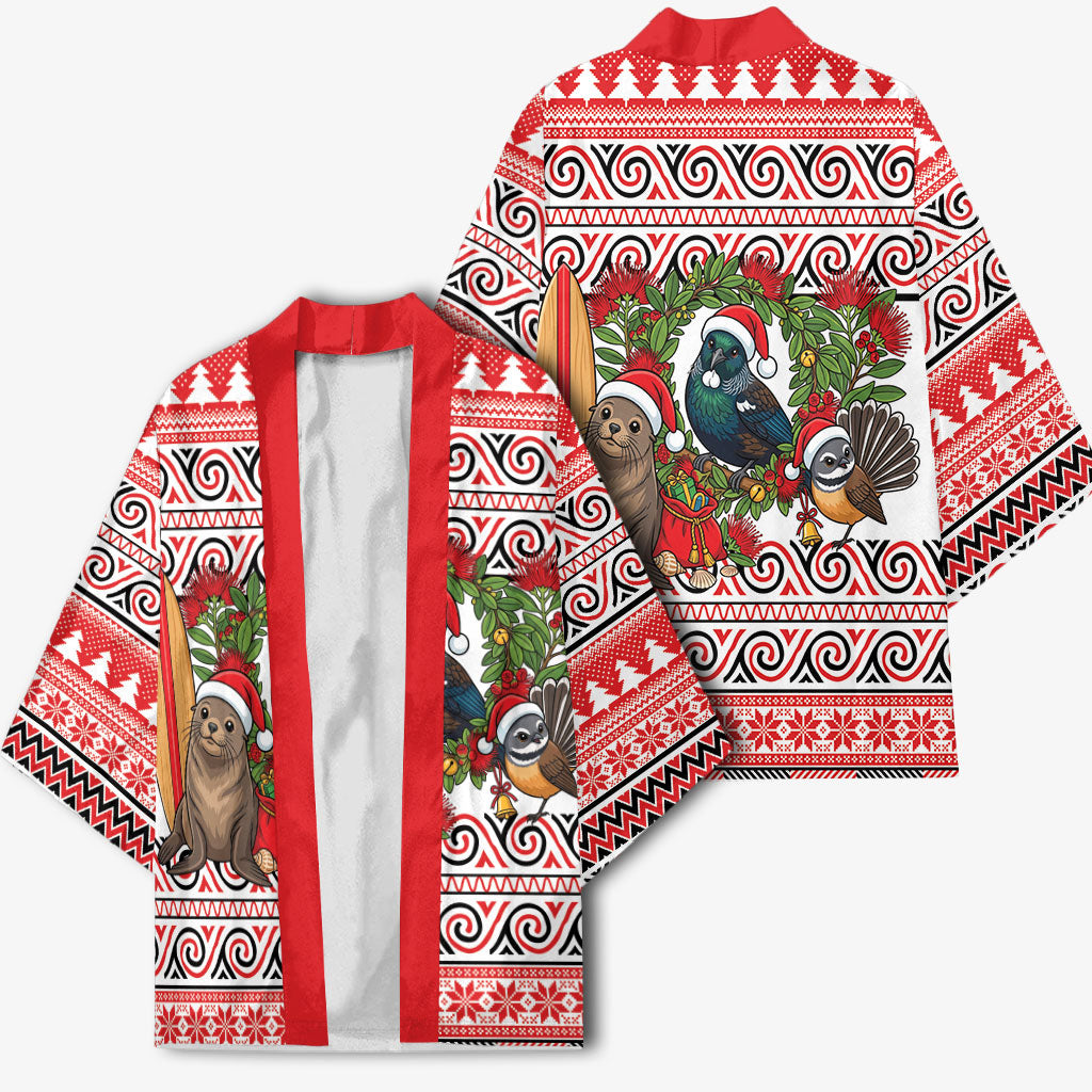 New Zealand Animal Christmas Kimono Maori Inspired Kowhaiwhai Patterns