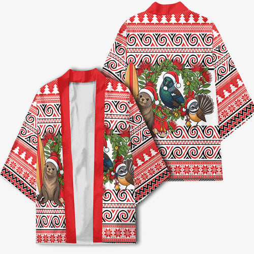 New Zealand Animal Christmas Kimono Maori Inspired Kowhaiwhai Patterns
