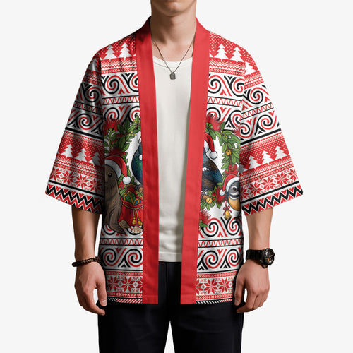 New Zealand Animal Christmas Kimono Maori Inspired Kowhaiwhai Patterns