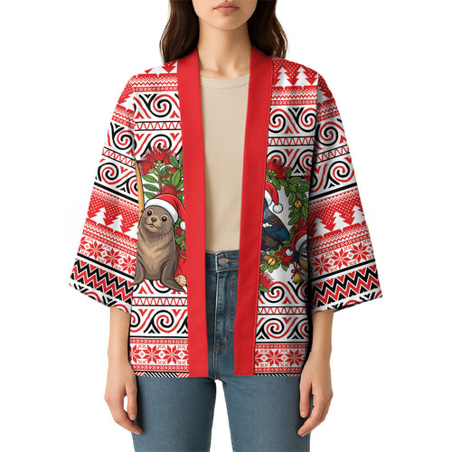 New Zealand Animal Christmas Kimono Maori Inspired Kowhaiwhai Patterns