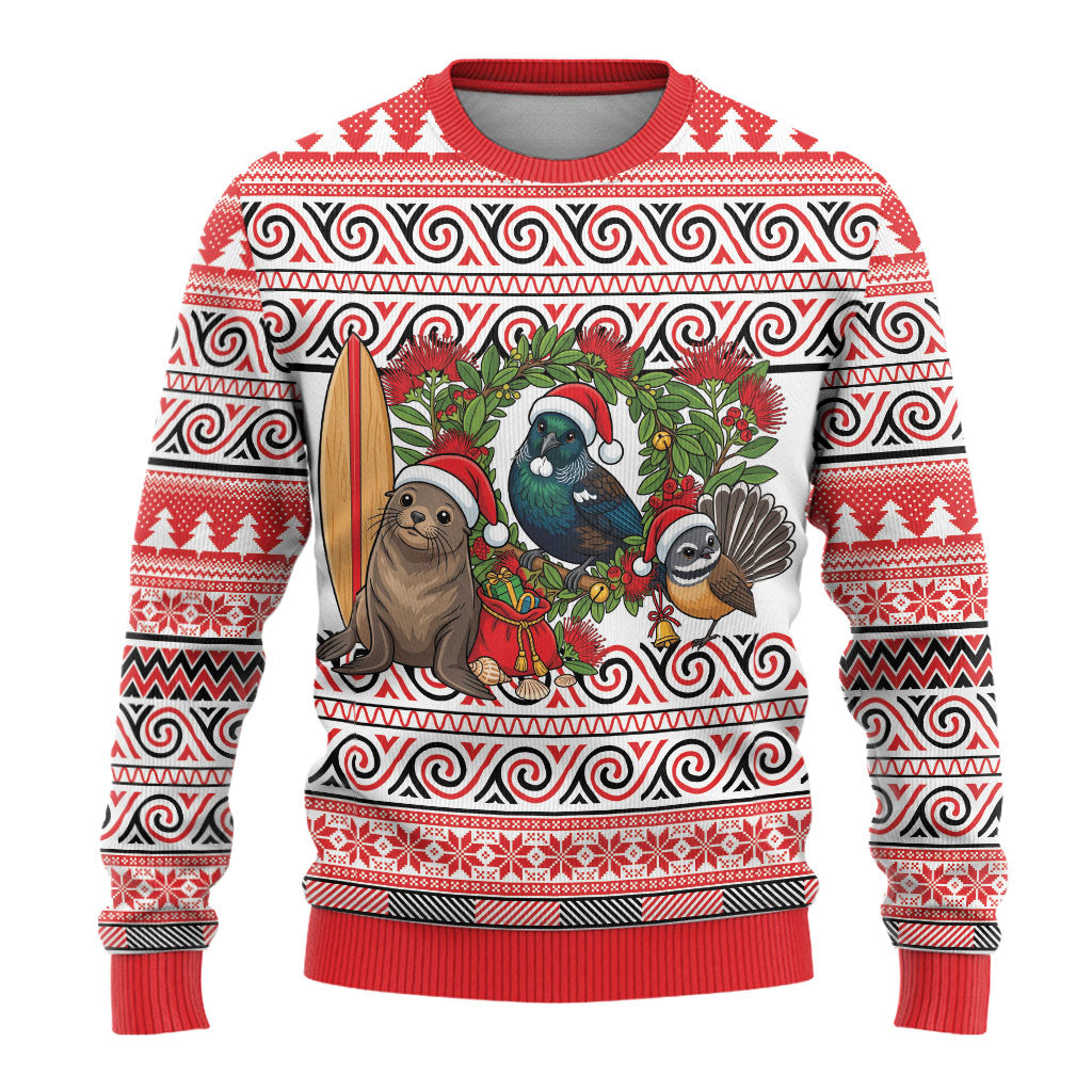 New Zealand Animal Christmas Ugly Christmas Sweater Maori Inspired Kowhaiwhai Patterns
