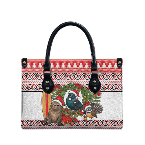 New Zealand Animal Christmas Leather Bag Maori Inspired Kowhaiwhai Patterns