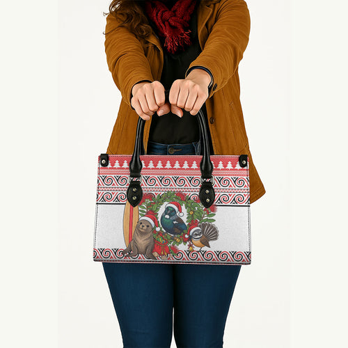 New Zealand Animal Christmas Leather Bag Maori Inspired Kowhaiwhai Patterns