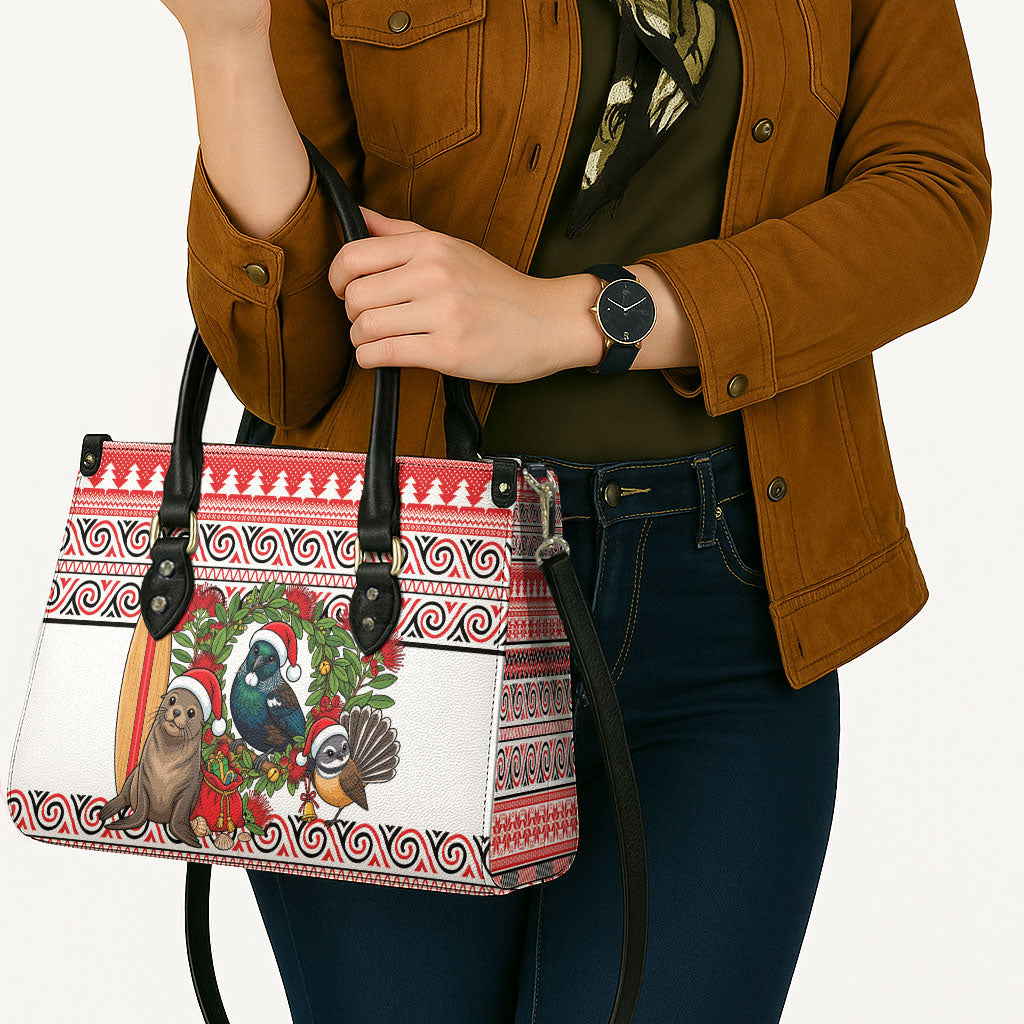 New Zealand Animal Christmas Leather Bag Maori Inspired Kowhaiwhai Patterns