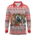 New Zealand Animal Christmas Long Sleeve Polo Shirt Maori Inspired Kowhaiwhai Patterns