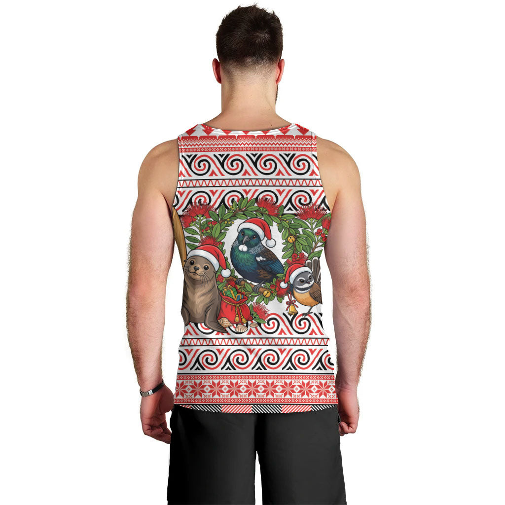New Zealand Animal Christmas Men Tank Top Maori Inspired Kowhaiwhai Patterns