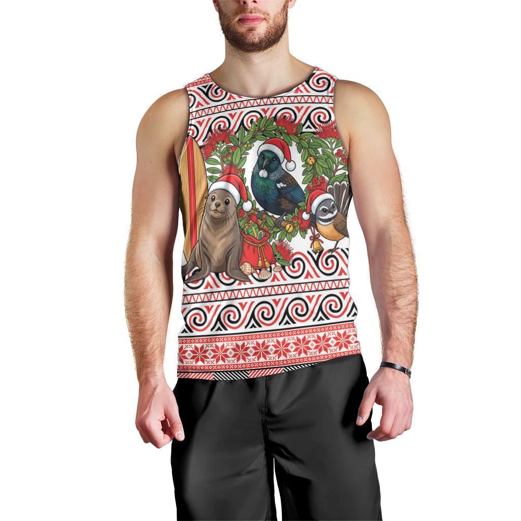 New Zealand Animal Christmas Men Tank Top Maori Inspired Kowhaiwhai Patterns