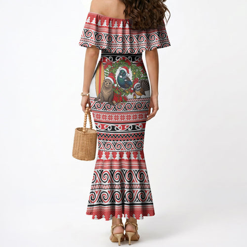 New Zealand Animal Christmas Mermaid Dress Maori Inspired Kowhaiwhai Patterns