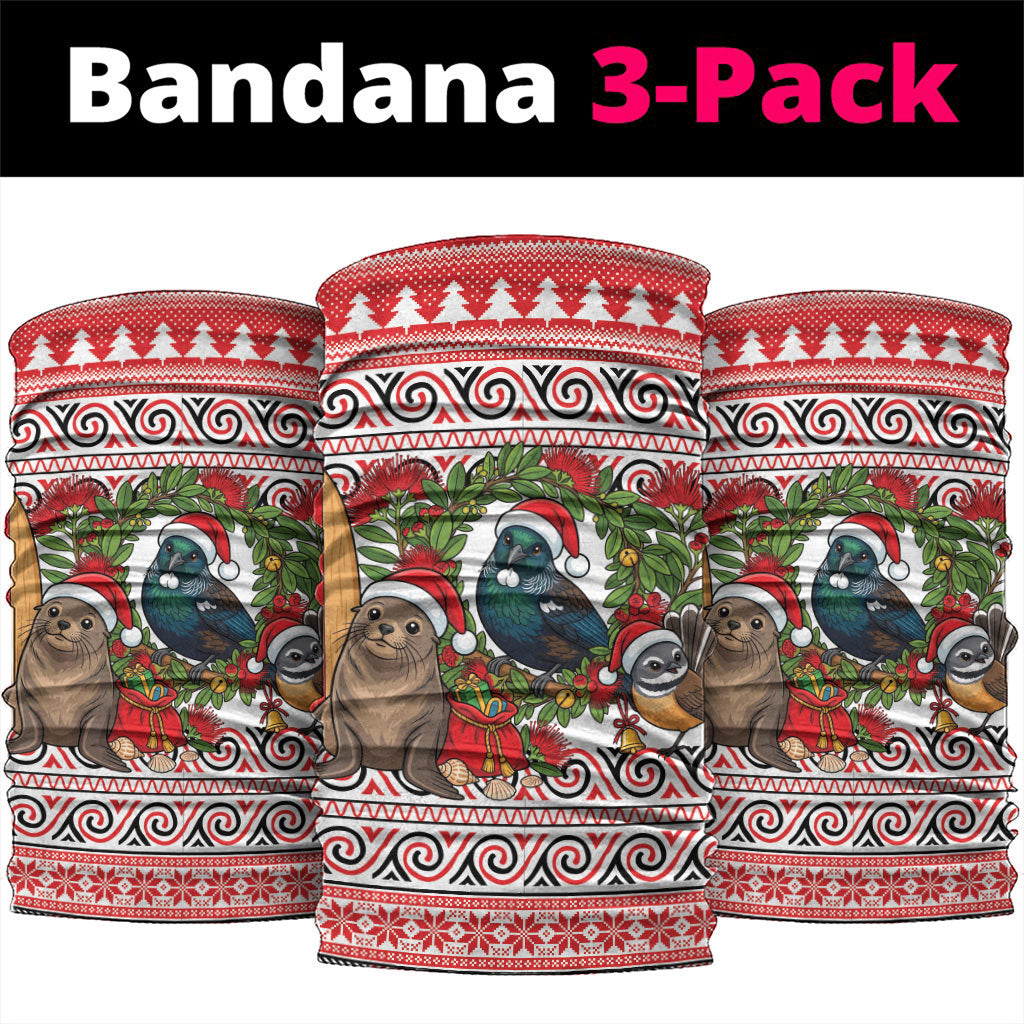 New Zealand Animal Christmas Neck Gaiter Maori Inspired Kowhaiwhai Patterns