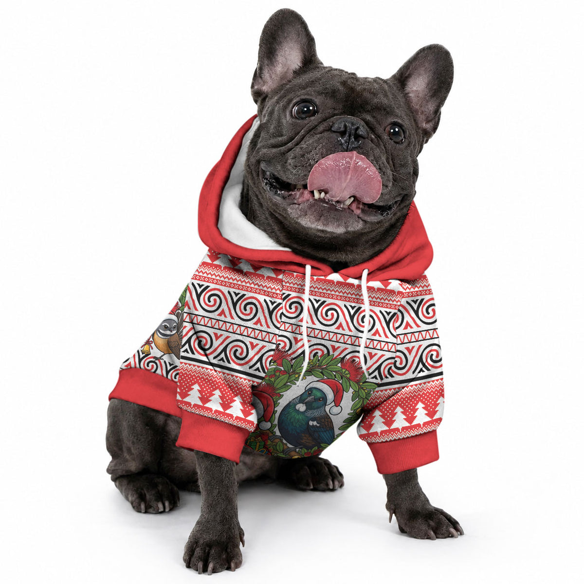 New Zealand Animal Christmas Pet Hoodie Maori Inspired Kowhaiwhai Patterns