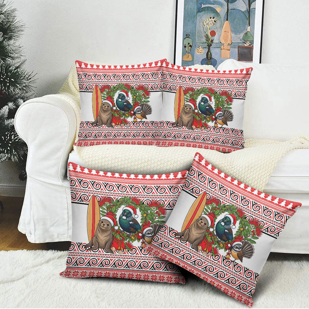 New Zealand Animal Christmas Pillow Cover Maori Inspired Kowhaiwhai Patterns