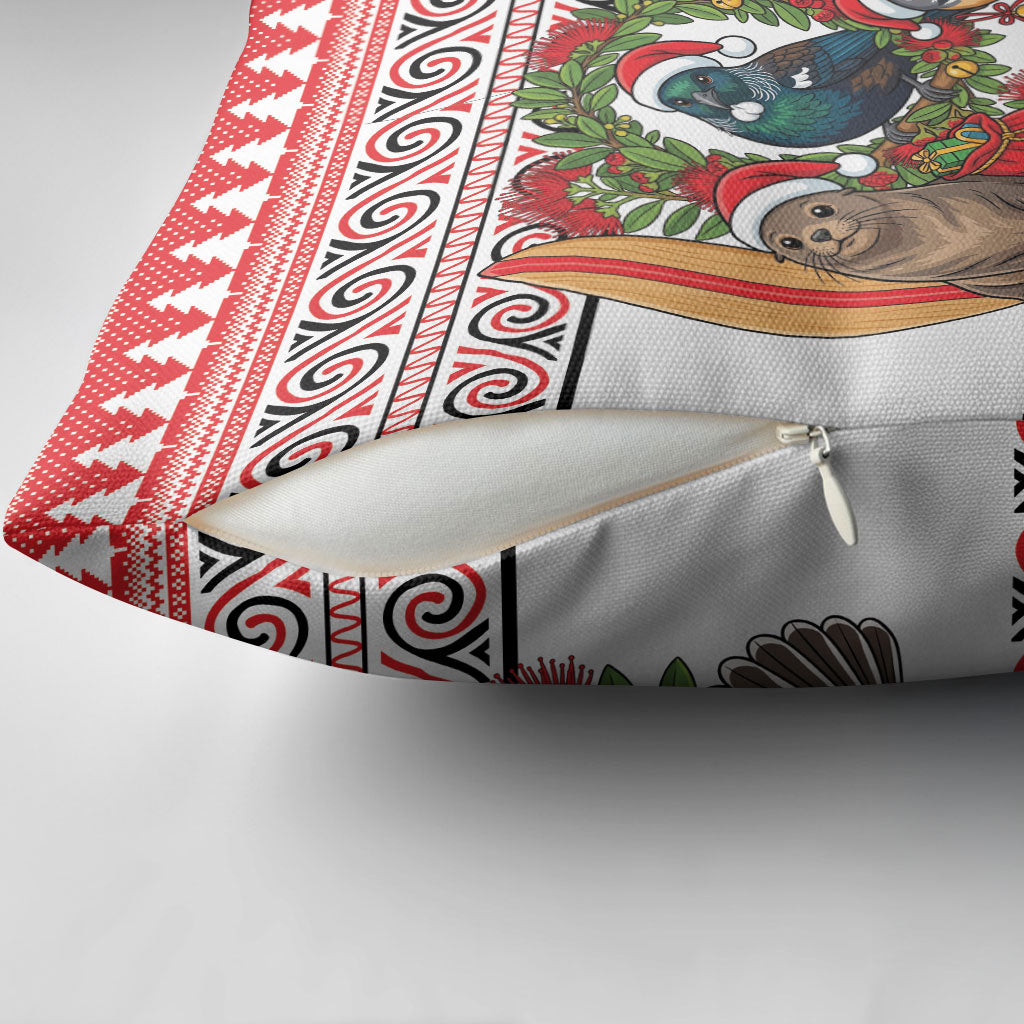 New Zealand Animal Christmas Pillow Cover Maori Inspired Kowhaiwhai Patterns