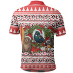 New Zealand Animal Christmas Polo Shirt Maori Inspired Kowhaiwhai Patterns