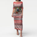 New Zealand Animal Christmas Puletasi Maori Inspired Kowhaiwhai Patterns