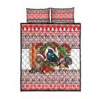 New Zealand Animal Christmas Quilt Bed Set Maori Inspired Kowhaiwhai Patterns