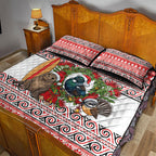 New Zealand Animal Christmas Quilt Bed Set Maori Inspired Kowhaiwhai Patterns