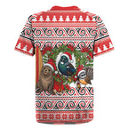 New Zealand Animal Christmas Rugby Jersey Maori Inspired Kowhaiwhai Patterns