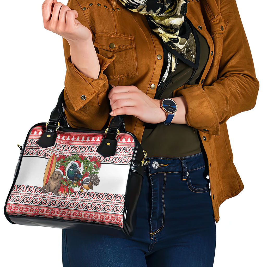 New Zealand Animal Christmas Shoulder Handbag Maori Inspired Kowhaiwhai Patterns