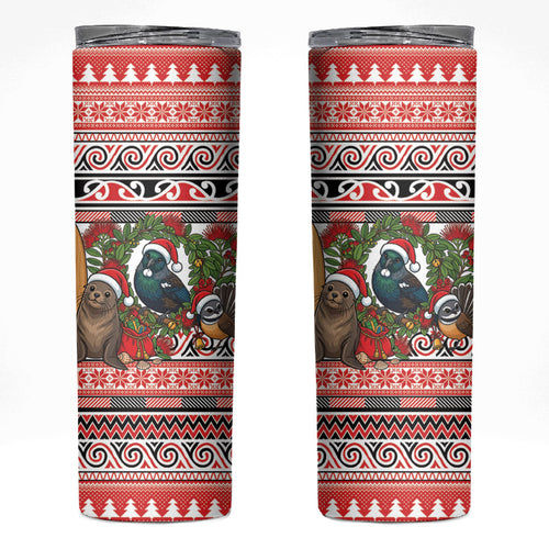 New Zealand Animal Christmas Skinny Tumbler Maori Inspired Kowhaiwhai Patterns