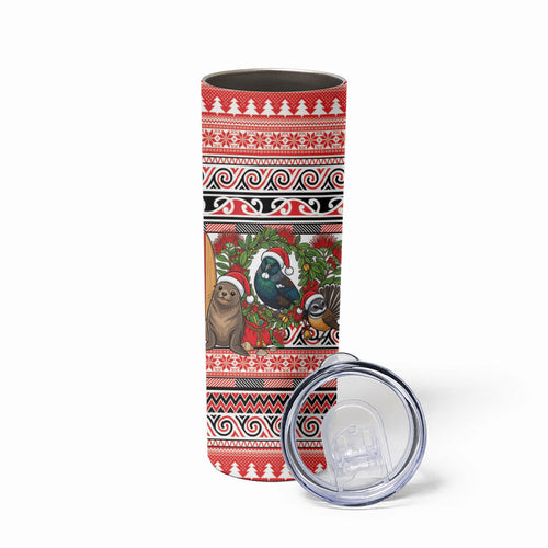New Zealand Animal Christmas Skinny Tumbler Maori Inspired Kowhaiwhai Patterns