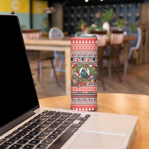 New Zealand Animal Christmas Skinny Tumbler Maori Inspired Kowhaiwhai Patterns