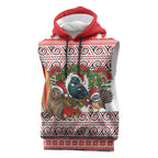 New Zealand Animal Christmas Sleeveless Hoodie Maori Inspired Kowhaiwhai Patterns