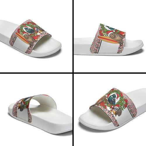 New Zealand Animal Christmas Slide Sandals Maori Inspired Kowhaiwhai Patterns
