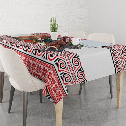 New Zealand Animal Christmas Tablecloth Maori Inspired Kowhaiwhai Patterns