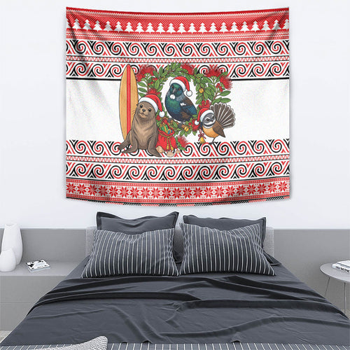 New Zealand Animal Christmas Tapestry Maori Inspired Kowhaiwhai Patterns