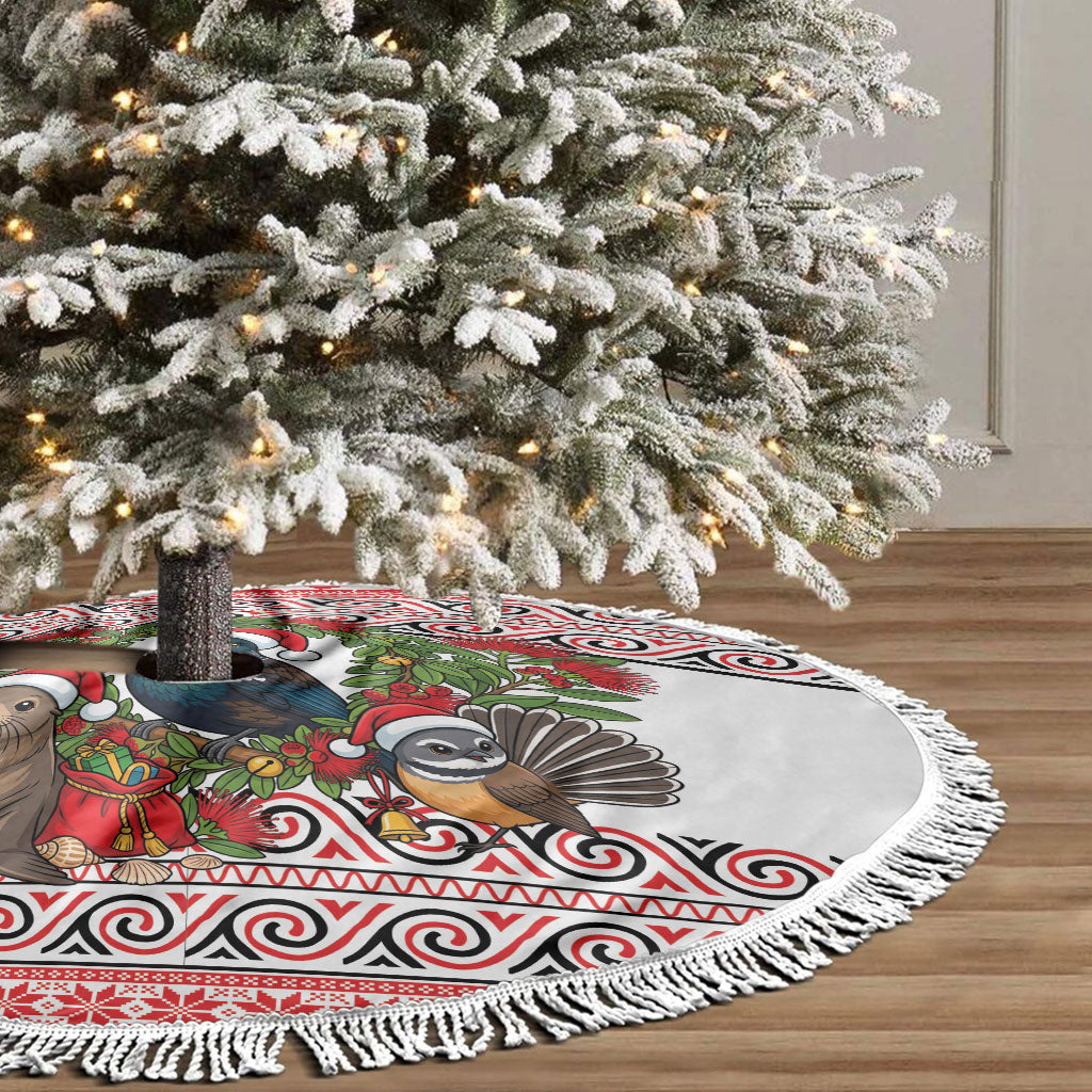New Zealand Animal Christmas Tree Skirt Maori Inspired Kowhaiwhai Patterns