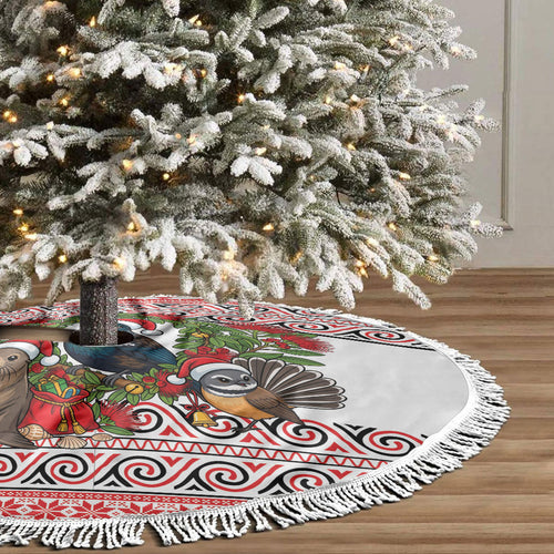 New Zealand Animal Christmas Tree Skirt Maori Inspired Kowhaiwhai Patterns
