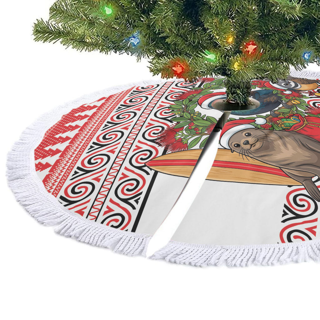 New Zealand Animal Christmas Tree Skirt Maori Inspired Kowhaiwhai Patterns