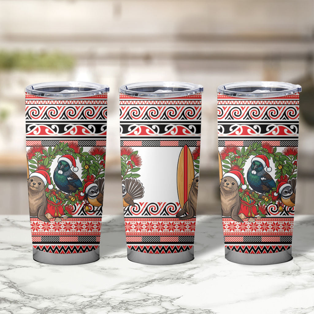 New Zealand Animal Christmas Tumbler Cup Maori Inspired Kowhaiwhai Patterns