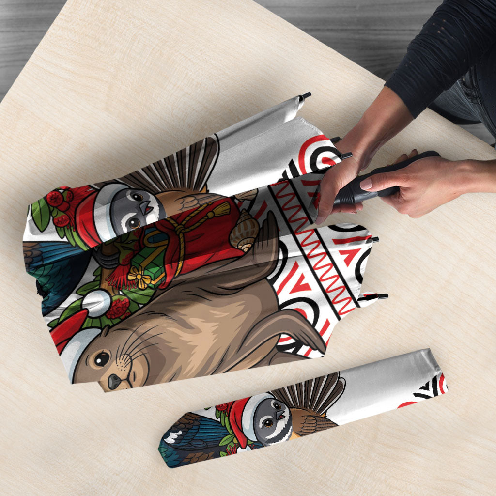 New Zealand Animal Christmas Umbrella Maori Inspired Kowhaiwhai Patterns