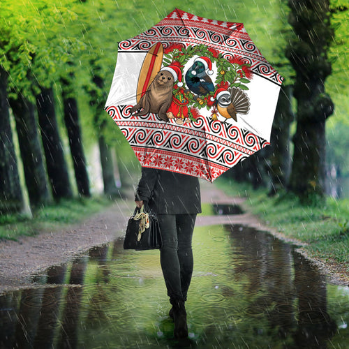 New Zealand Animal Christmas Umbrella Maori Inspired Kowhaiwhai Patterns