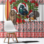 New Zealand Animal Christmas Window Curtain Maori Inspired Kowhaiwhai Patterns