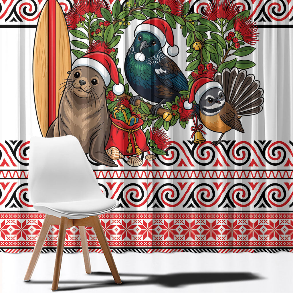 New Zealand Animal Christmas Window Curtain Maori Inspired Kowhaiwhai Patterns