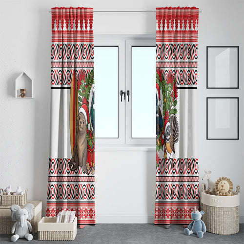 New Zealand Animal Christmas Window Curtain Maori Inspired Kowhaiwhai Patterns
