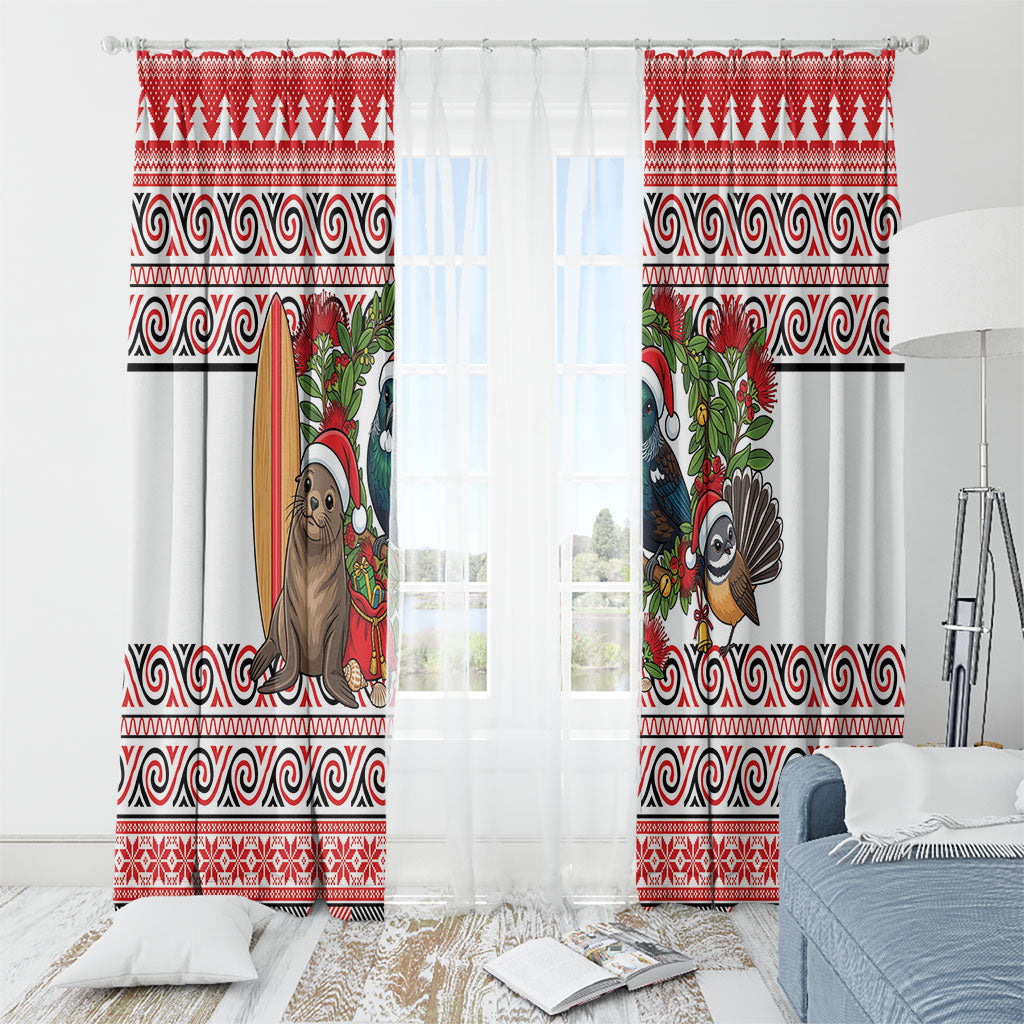 New Zealand Animal Christmas Window Curtain Maori Inspired Kowhaiwhai Patterns