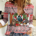 New Zealand Animal Christmas Women Casual Shirt Maori Inspired Kowhaiwhai Patterns