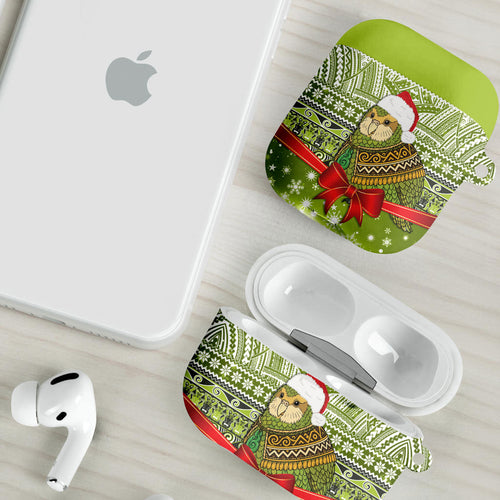 New Zealand Kakapo Christmas AirPods Case Maori Inspired Knitted Patterns